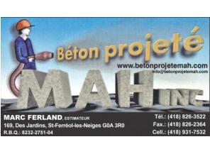 BÉTON PROJETÉ MAH INC
