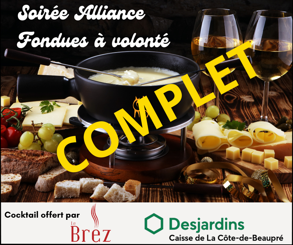 COMPLET--Soirée FONDUES À VOLONTÉ au restaurant Le Brez!